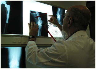 Dr. Parr working with x-rays